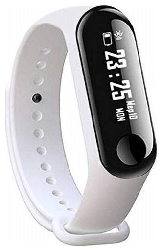 

Crystal Digital M3 Smart Activity Fitness Tracker Band Alarm Clock Incoming Call Feature Heart Rate Monitoring White