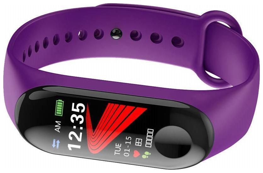 

Crystal Digital M3 Smart Activity Fitness Tracker Band Alarm Clock Incoming Call Feature Heart Rate Monitoring Purple