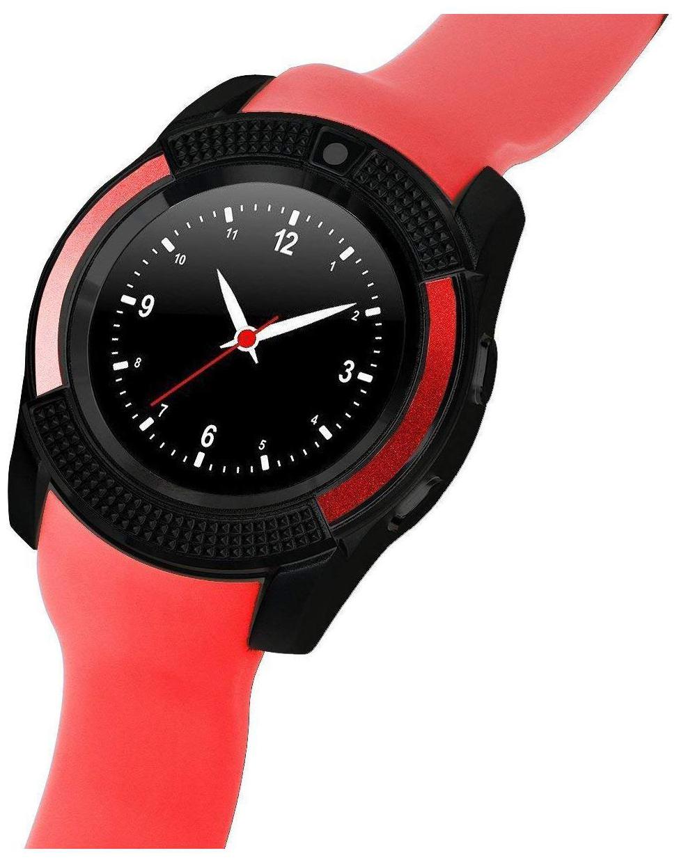 

CHG V8 Red Smartwatch Watchphone with Bluetooth Compatible With Xiaomi Redmi Note 5 Pro