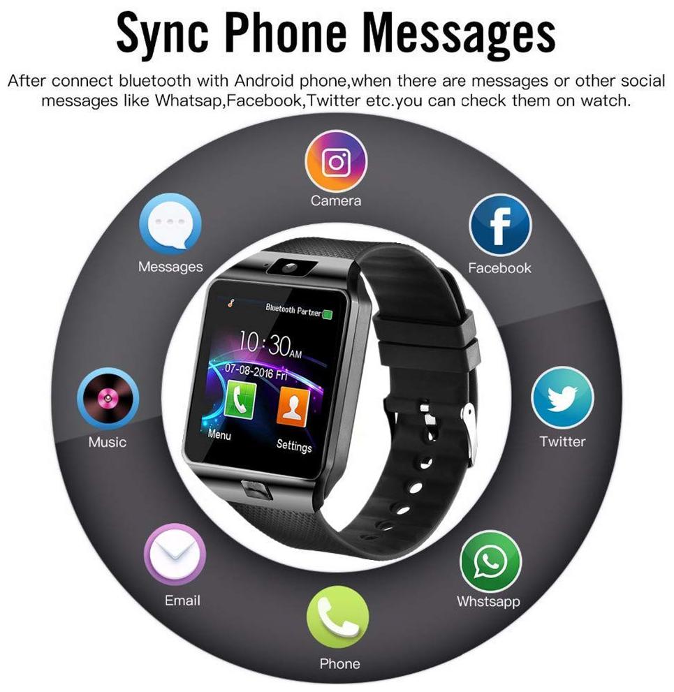 

CHG DZ09 Touch Screen Bluetooth SmartWatch with Sim Card Slot Calling Functions and Remote Camera