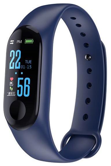 

CHG M3 Smart fitness Band with Heart Rate sensor Pedometer Sleep Monitoring functions Compatible for All Android (Blue)
