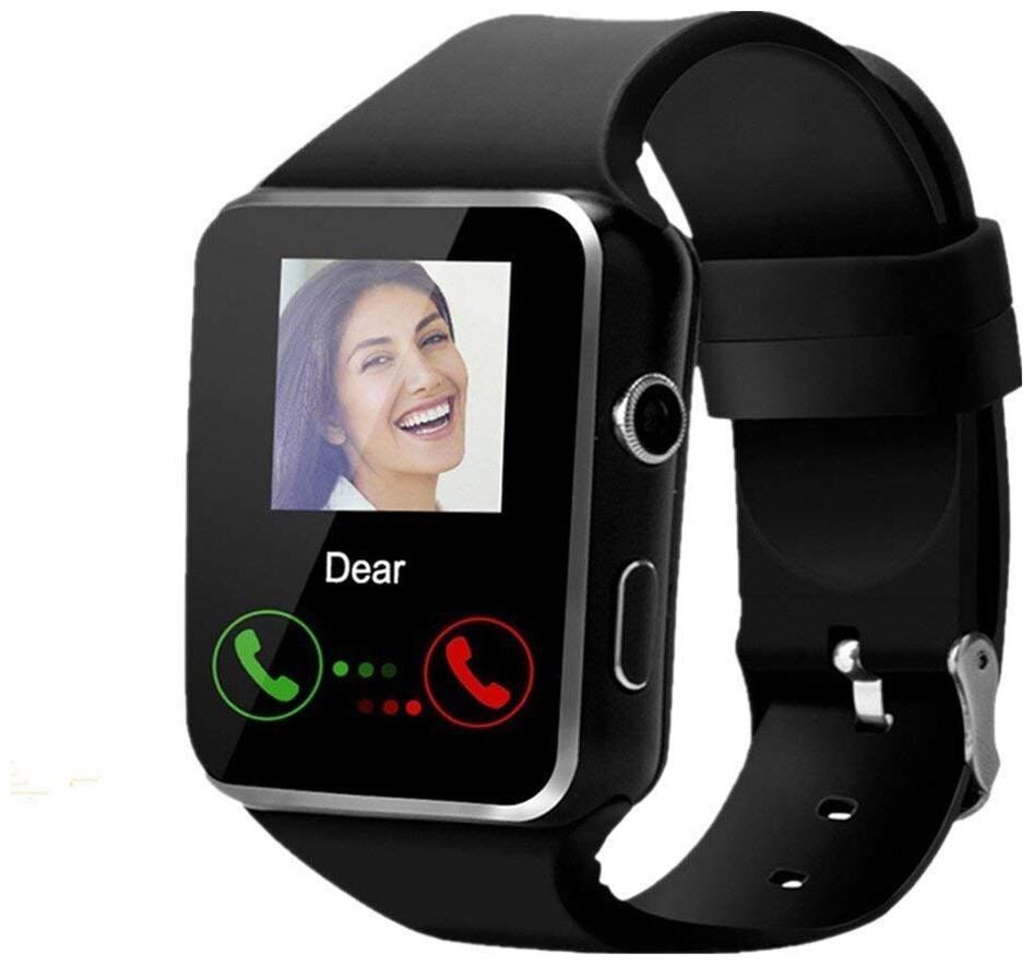 

Crystal Digital X6 Curve Display Bluetooth Smartwatch with Camera and Sim Card Support Black