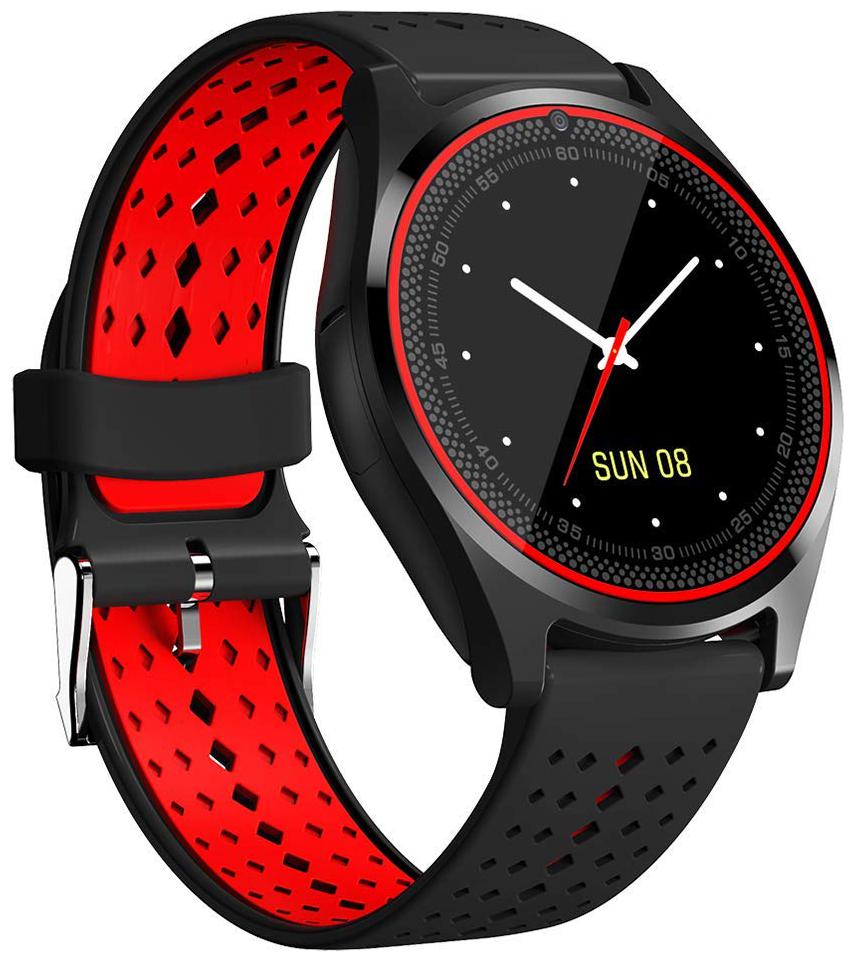 

Crystal Digital V9 Smartwatch With Bluetooth Camera TF SIM Card Slot For Android And iPhone Smartphones For Unisex(RED)