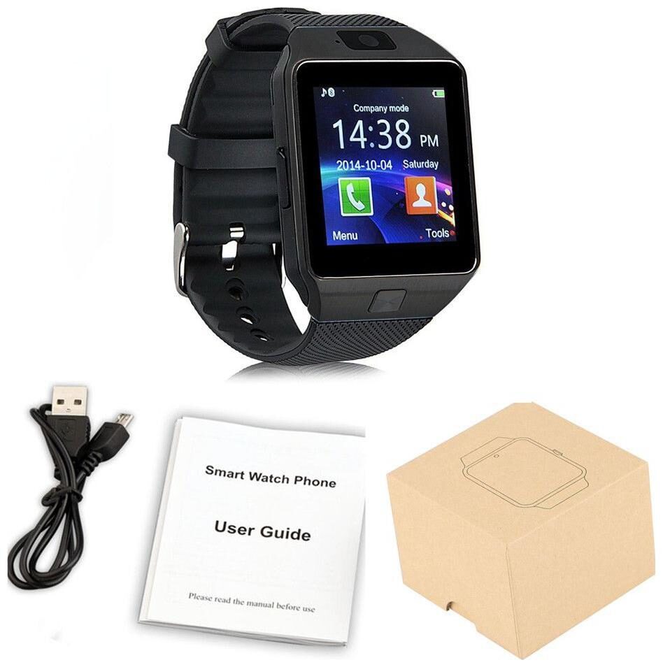 

TSV DZ09 Screen Touch Bluetooth Smartwatch with Camera Support Android iPhone System (Black)