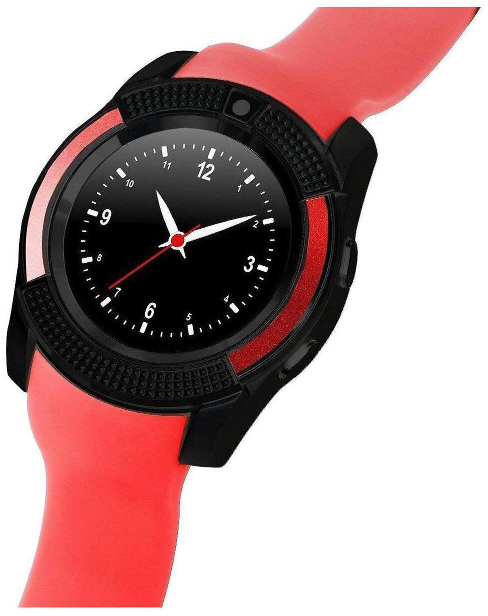 

TSV V8 Smart Notification Bluetooth Smartwatch Wrist watch Design For Samsung Galaxy J7 Phone Red