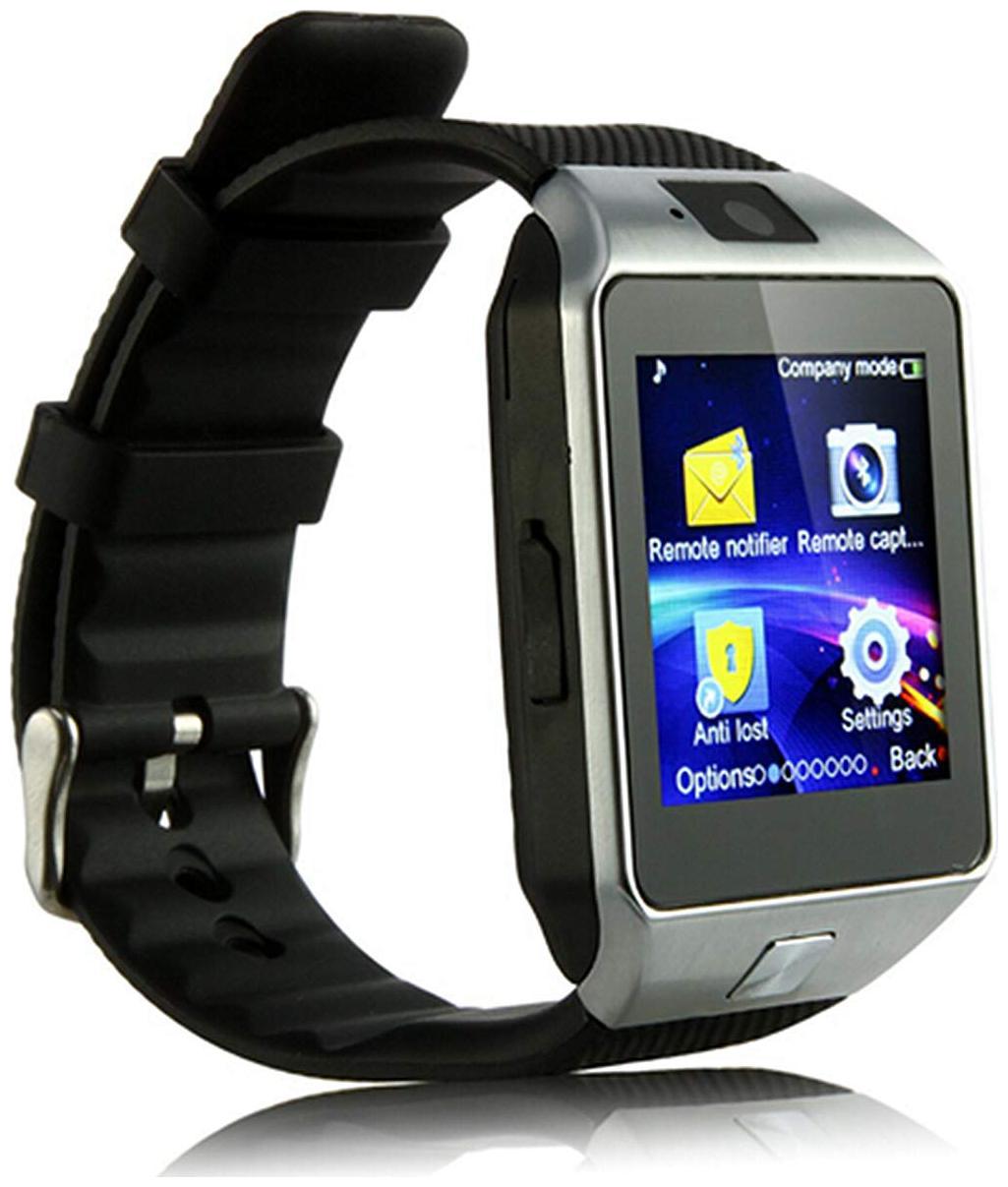 

TSV DZ09 Bluetooth Smart Watch with Camera SIM Card 3G 4G Phones Support Apps Touch Screen for Samsung (Silver)