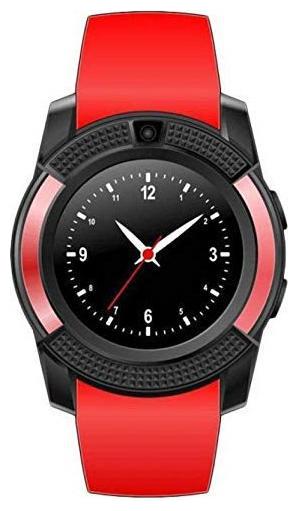 

TSV V8 Watch Bluetooth Smart Wrist Watch Phone Compatible With Apple iPhone x Red