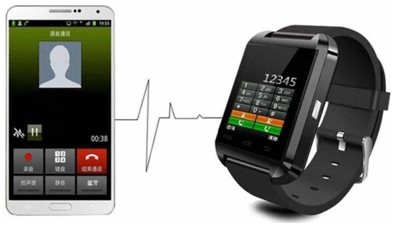 

TSV U8 Smart Phone Watch Health Fitness Black Smartwatch (Black)