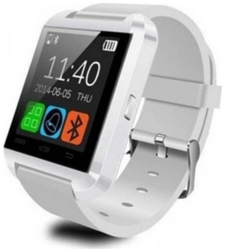 

TSV U8 Smartwatch Compatible With Samsung Apple Moto Lenevo with SIM and Camera Card Slot (White)