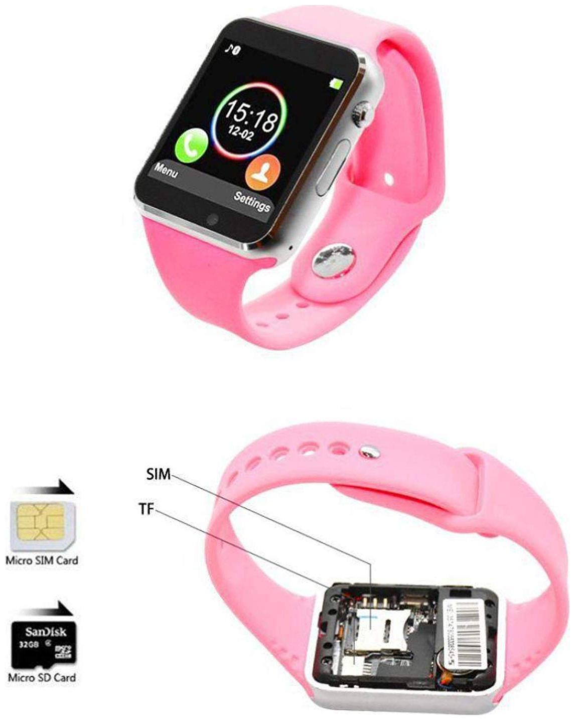 

TSV A1 Bluetooth Smartwatch Mobile Watch Phone for Mens Boys with Calling Function 4G Sim Camera Whatsapp Facebook Notification