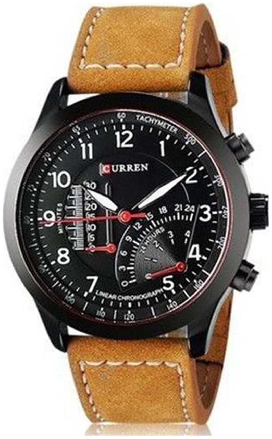 

Curren Temperature Black Dial Brown Analog Watches