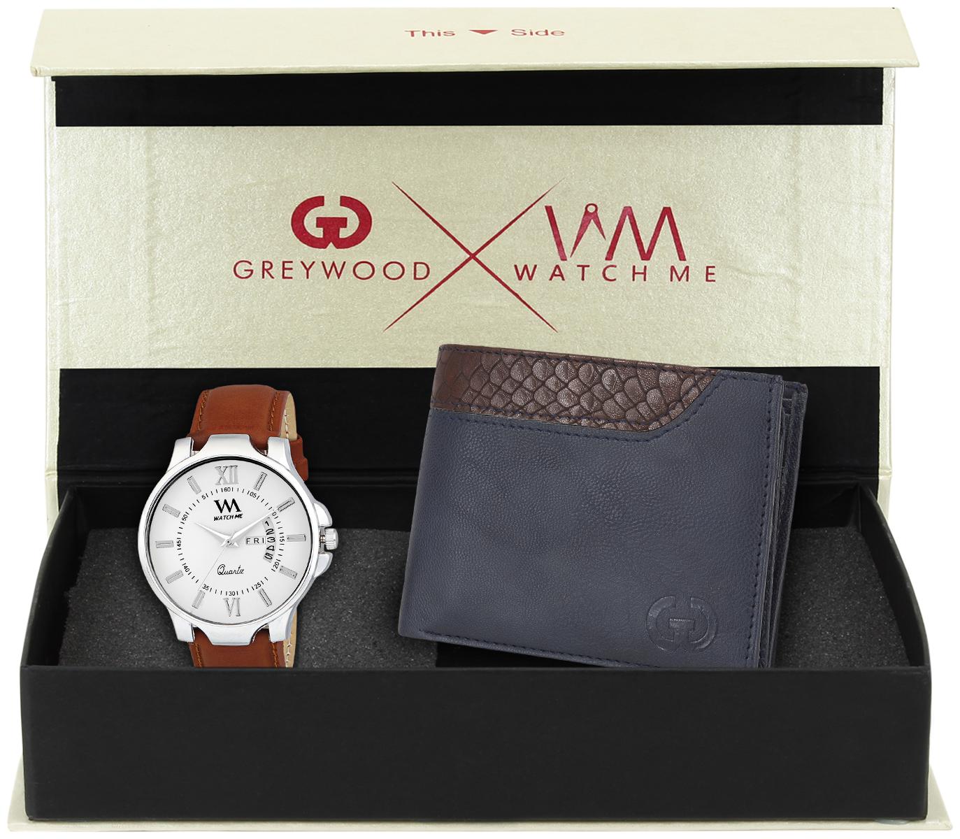 

Day and Date Analog Watch for Men with Free Wallet