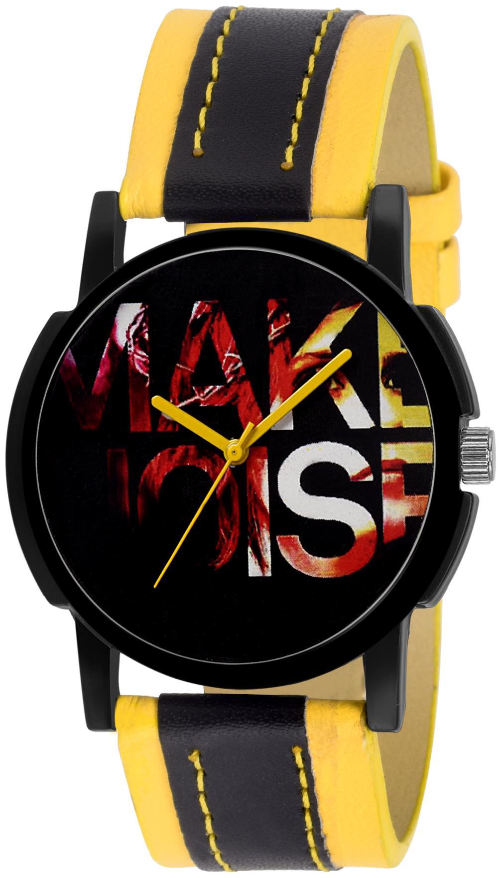 

Eraa Men Analog Black Yellow Mellow wrist watch