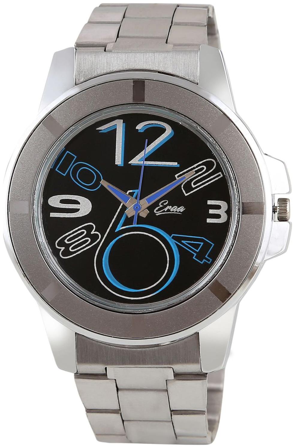 

Eraa Men s Black Silver Causal Steel Analog Watch