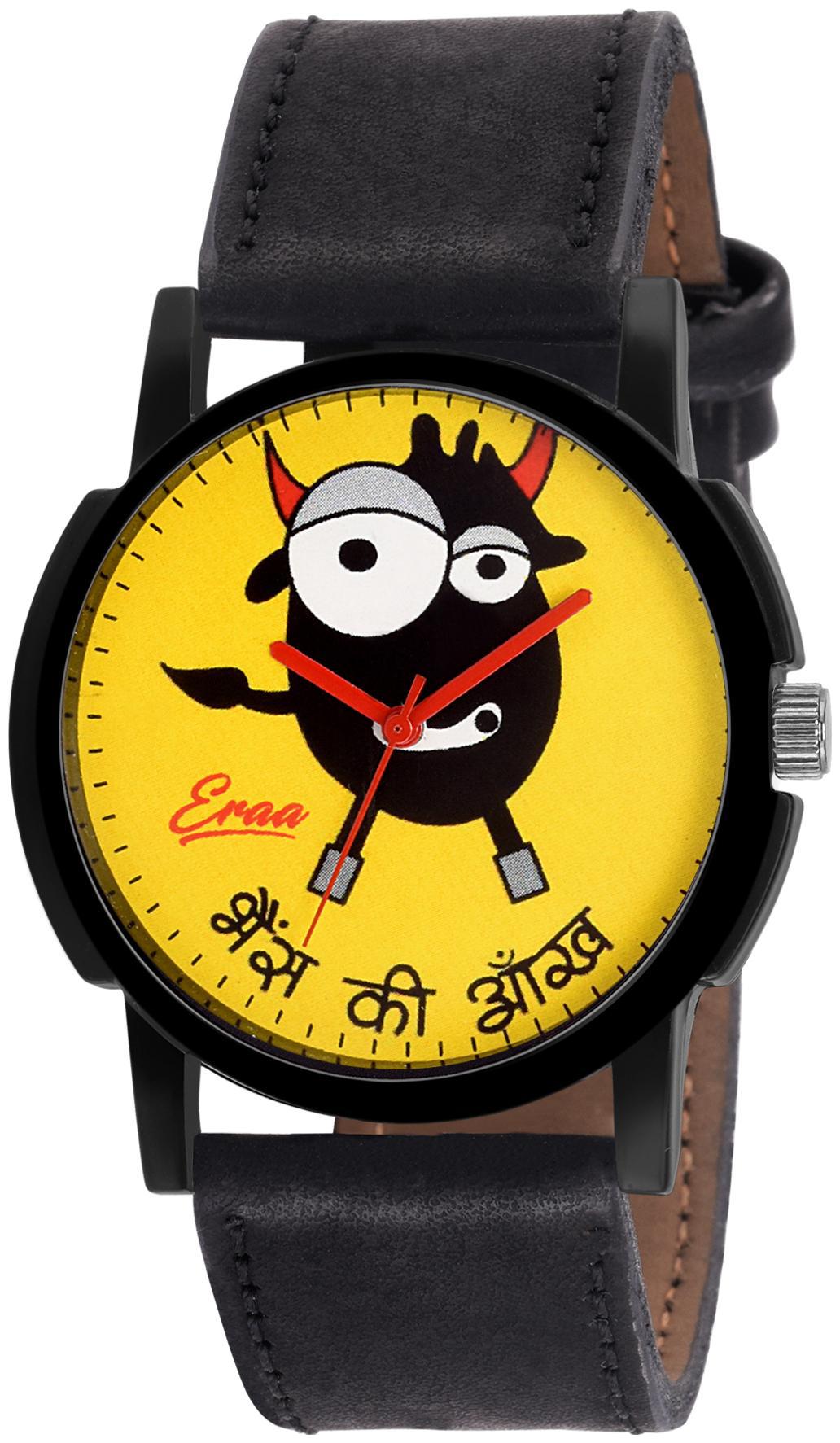 

Eraa Men Yellow analog wrist watch with cartoon on dial