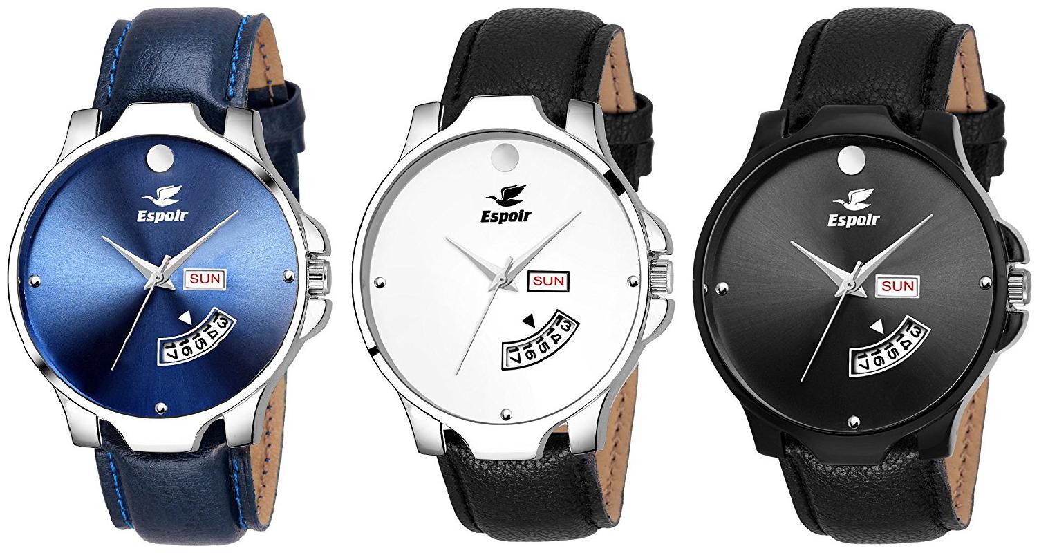 

Espoir Day and Date Combo of 3 Analogue Multicolor Dial Men s Watch - Movado Combo