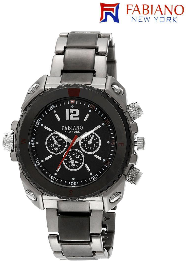 

Fabiano New York Black Silver Mens Boys Casual Analog Wrist Watch