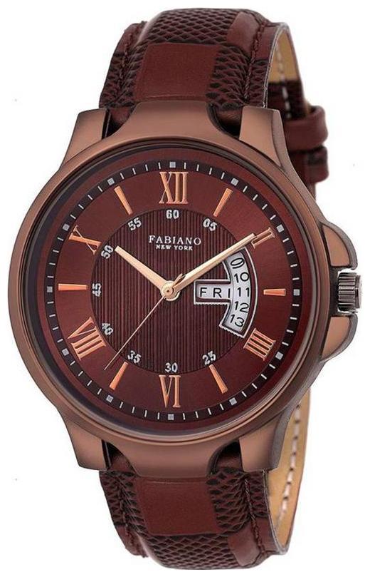 

Fabiano New York FNY128 New Generation Brown Color Dial Brown Color Strap with Day Date Working Wrist Watch - For Men