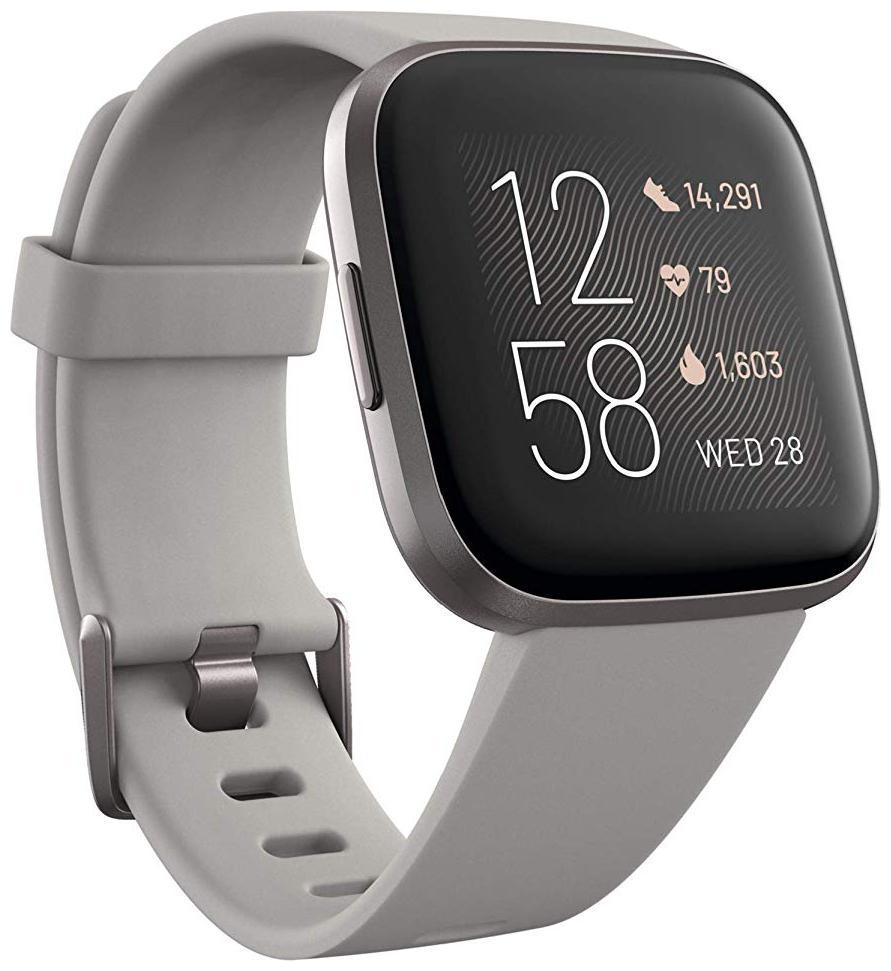 

Fitbit Versa 2 Health Fitness Smartwatch with Heart Rate Music Alexa Built-in Sleep Swim Tracking Stone