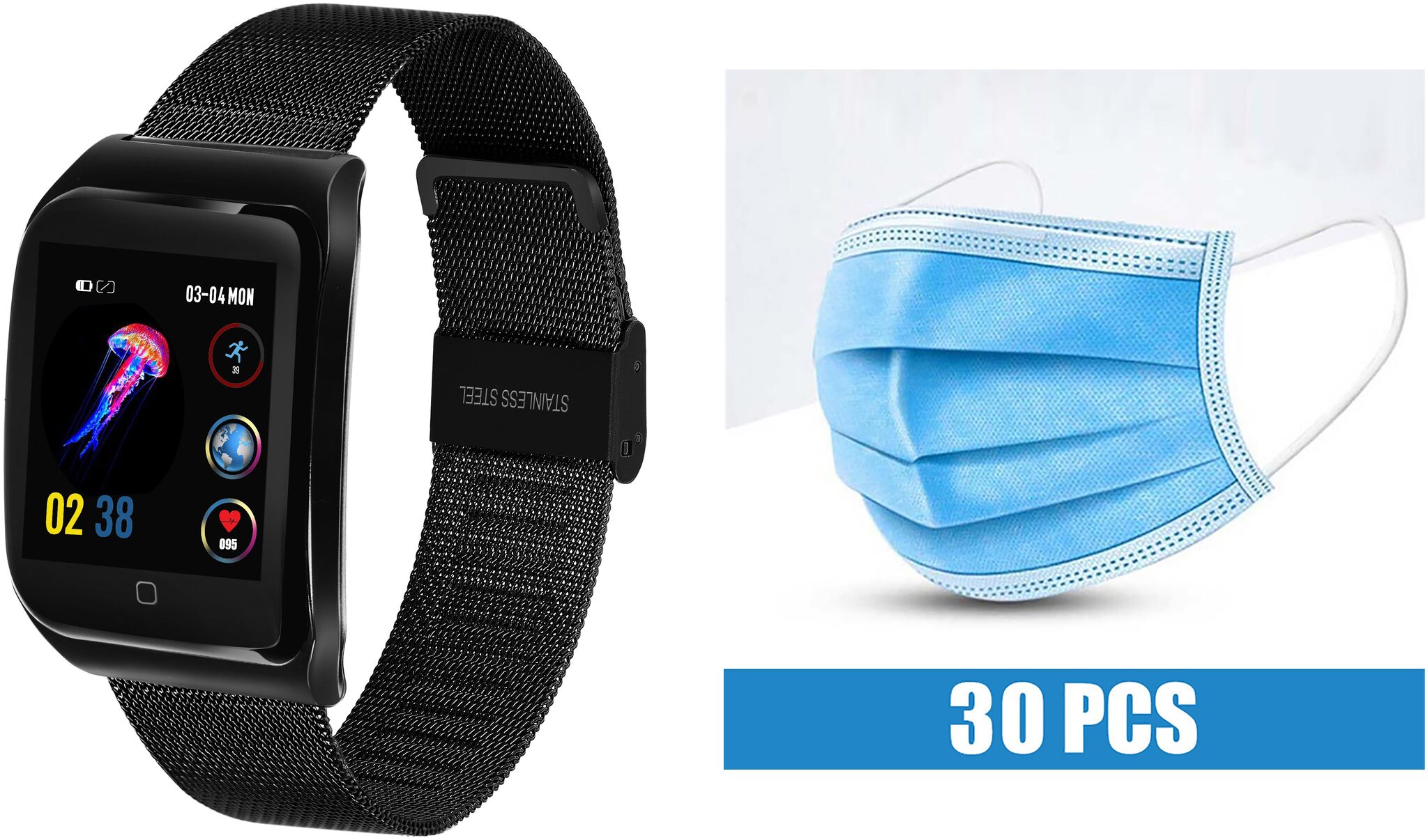

Fitmove Free 30 Pics Mask With Metal Wrist Band For Men