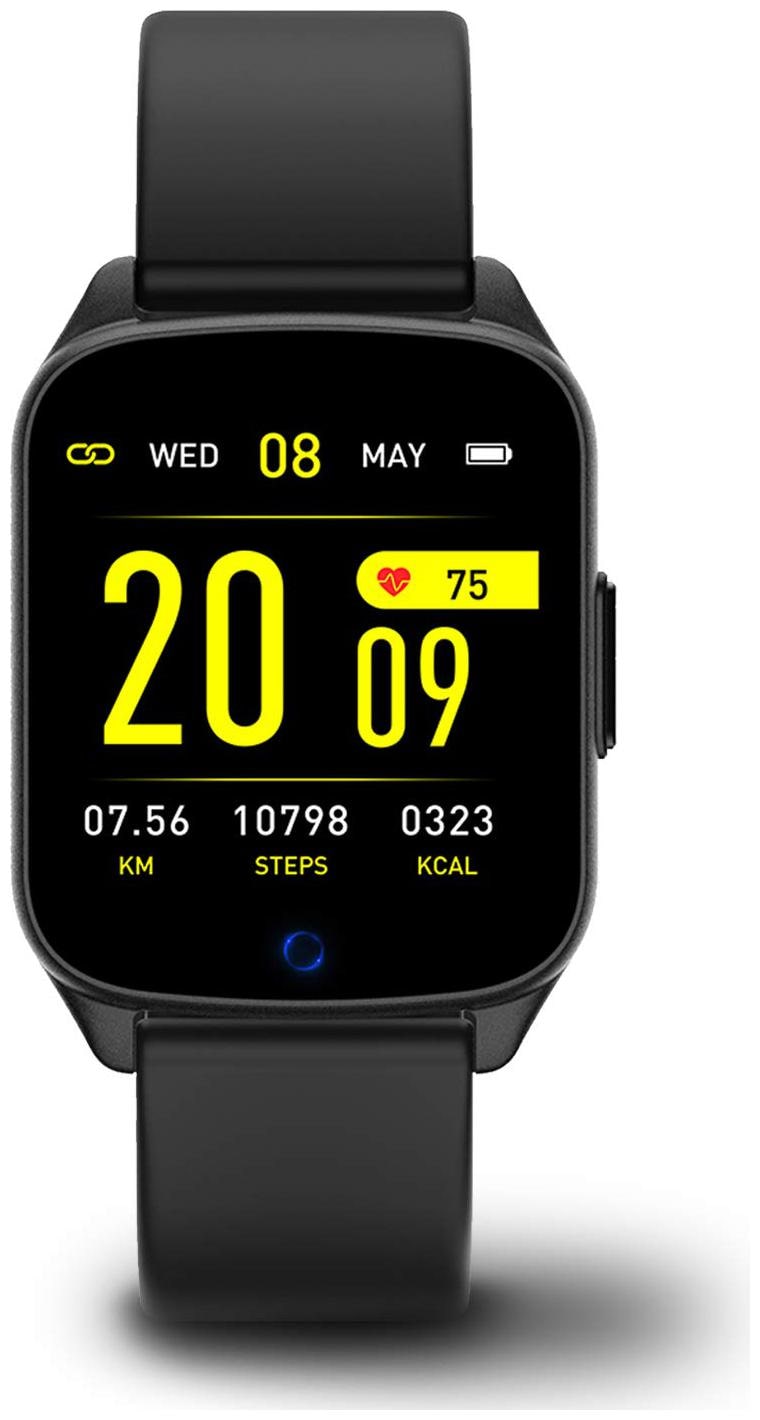 

FitSpark DEBUT Super Slim Multi Sports Mode Smartwatch All Activity Tracking with Pedometer Heart Rate Monitor Music Control (Black)