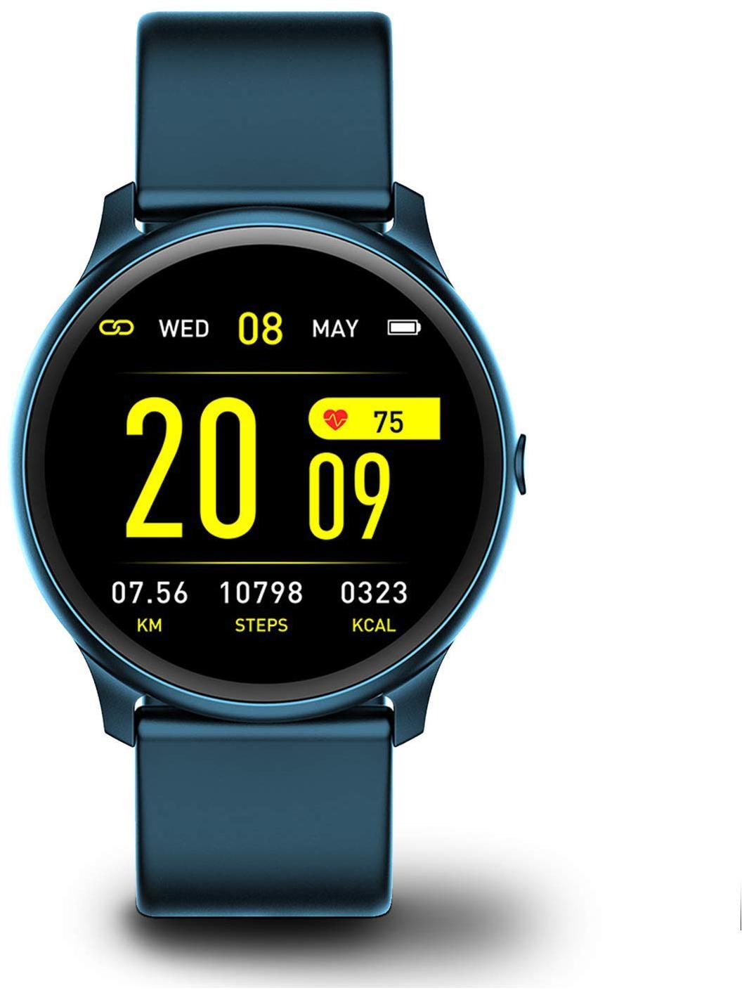 

FitSpark NEXA Super Slim Round Bezel Multi Sports Mode Smartwatch All Activity Tracking with Pedometer Heart Rate Monitor Music Control (Blue)