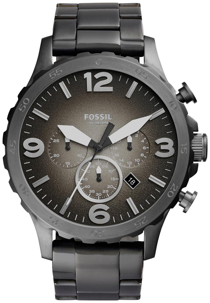 Fossil Nate Chronograph Grey Dial Men's Watch JR1437