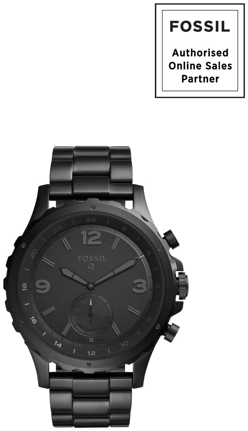 

Fossil Q Nate Gen 2 Hybrid Black IP Stainless Steel Smartwatch -FTW1115
