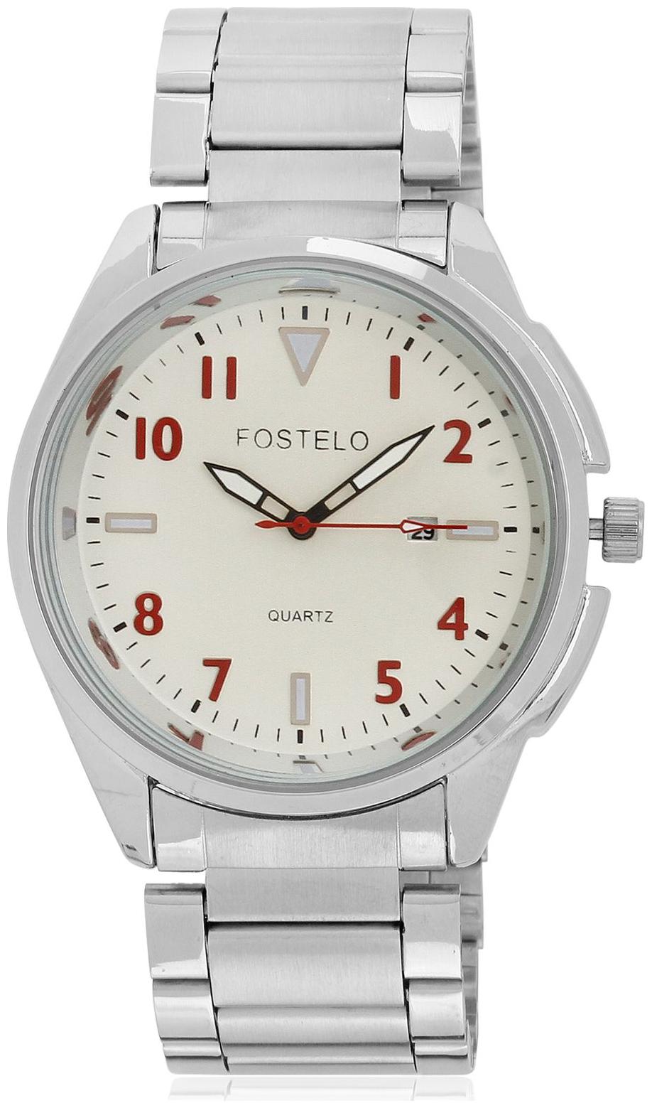 

FOSTELO WHITE MEN S WRIST WATCH FST-363
