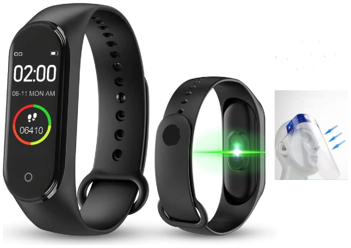 

G Gapfill M4 Plus Fitness Tracker Heart Rate Monitoring Band Designed For Smart Devices With Free Face Shield