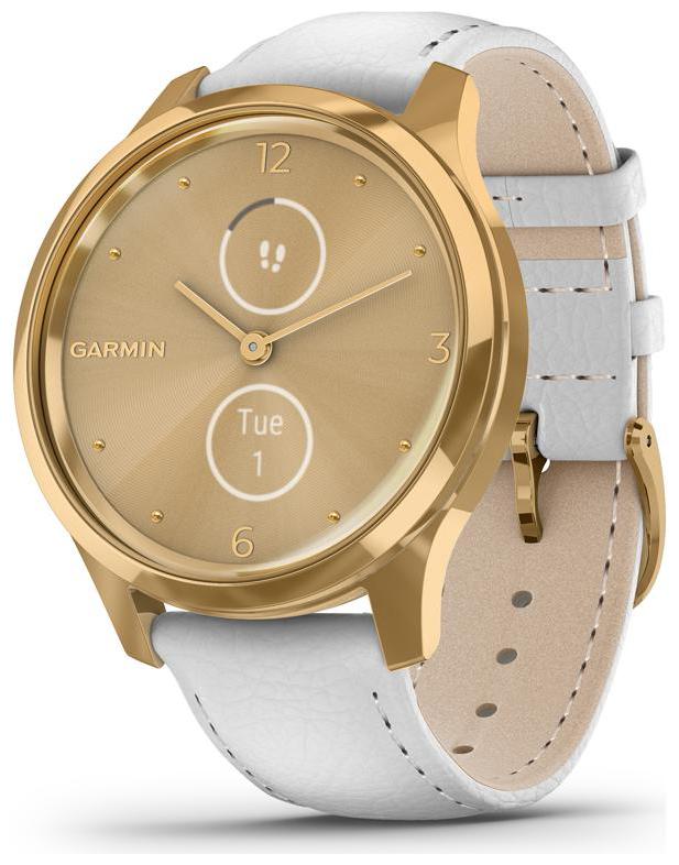 

Garmin vivomove Luxe Gold White Leather Smart watch For Unisex