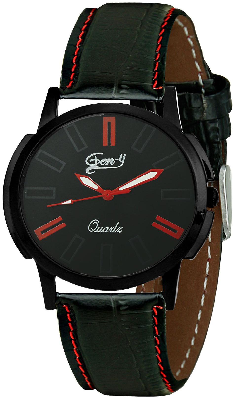 Gen Y GY 05 Analog Black and Red Watch For Men and Boys by Watches Mart