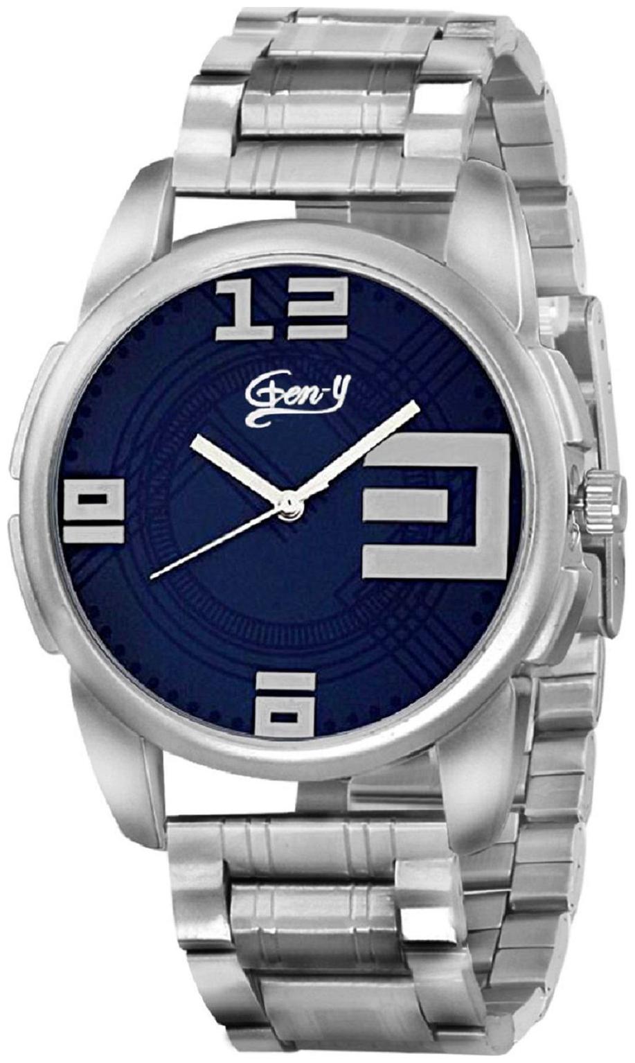 Gen Y Silver and Blue Analog watch for Boys and Men by Watches Mart