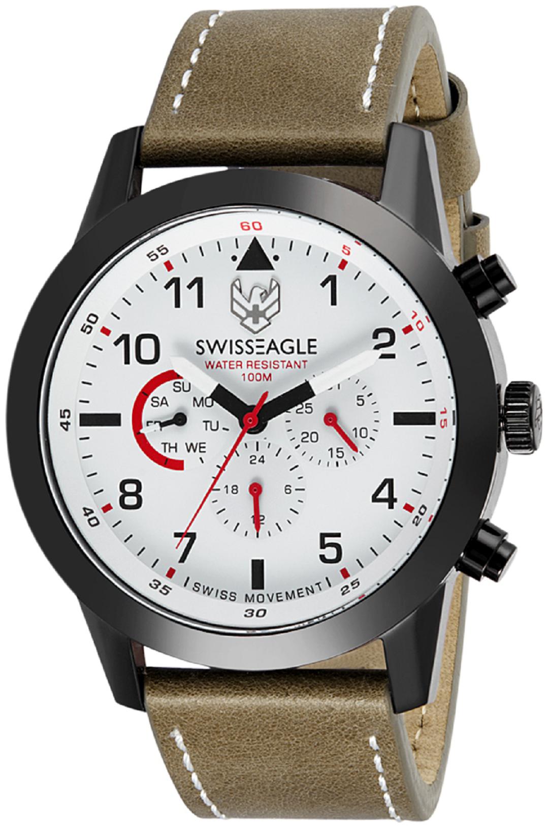 

Swiss Eagle Multifunctional White Dial Men s Watch