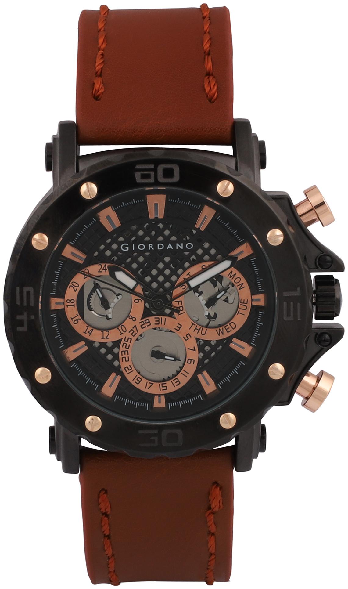 

Giordano Multifunctional Black Dial Mens Watch