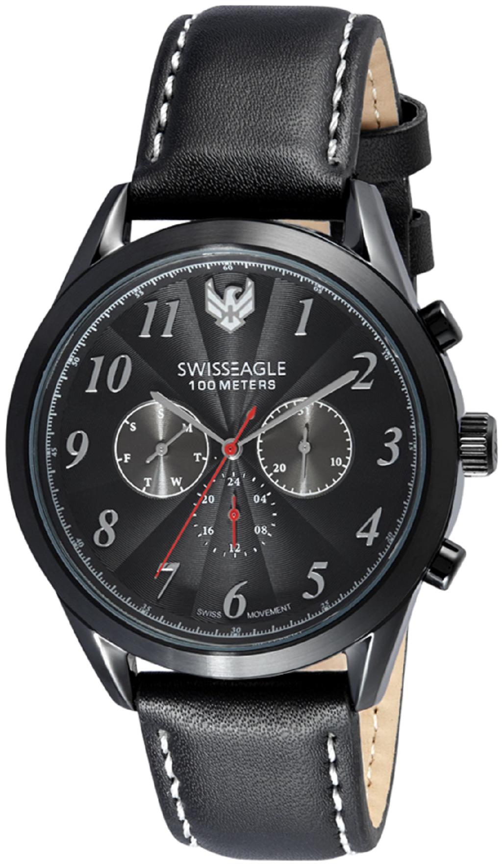 

Swiss Eagle Multifunctional Black Dial Men s Watch