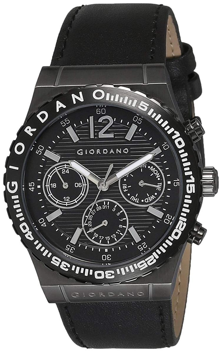 

Giordano Multifunctional Black Dial Men s Analog Watch - 1757-01