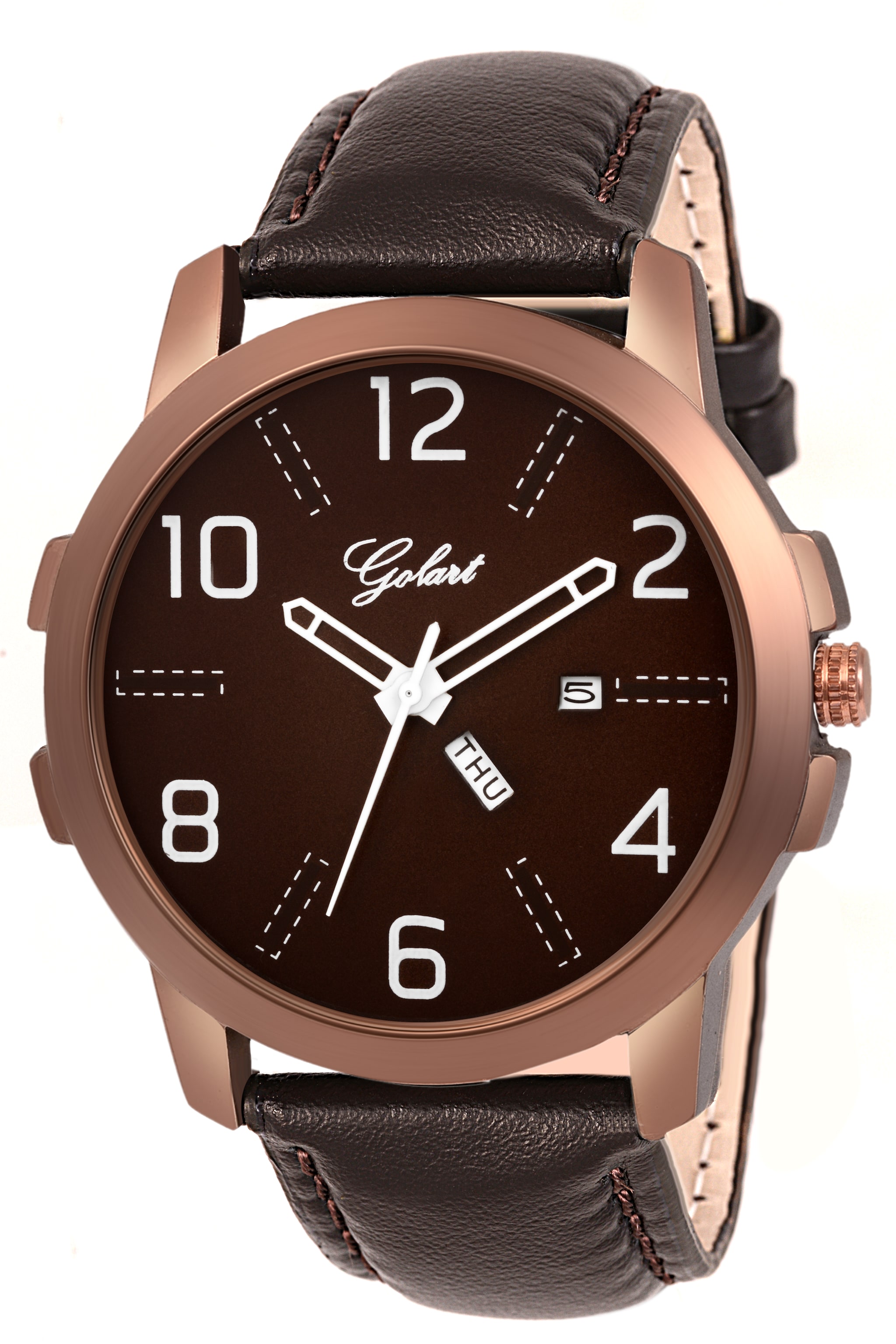 

GOLART GT-LBR0BR010 Brown Dial with Brown Strap Analog Watch - For Men Boys