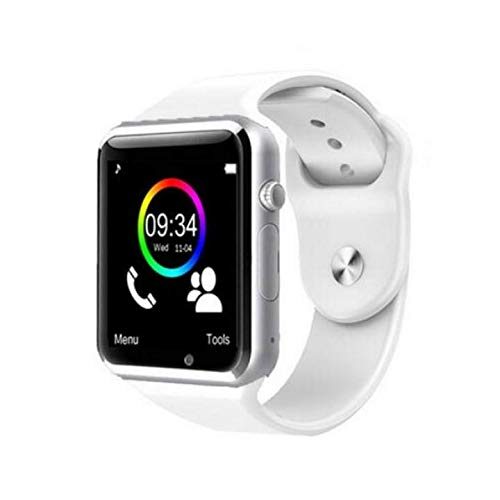 

Hadwin A5D Bluetooth Smart Watch Touchscreen Smart Wrist Watch Smartwatch Phone Fitness Tracker with SIM SD Card Camera Pedometer Compatible iOS iPhone Android for Men Women Boys Girls (White)