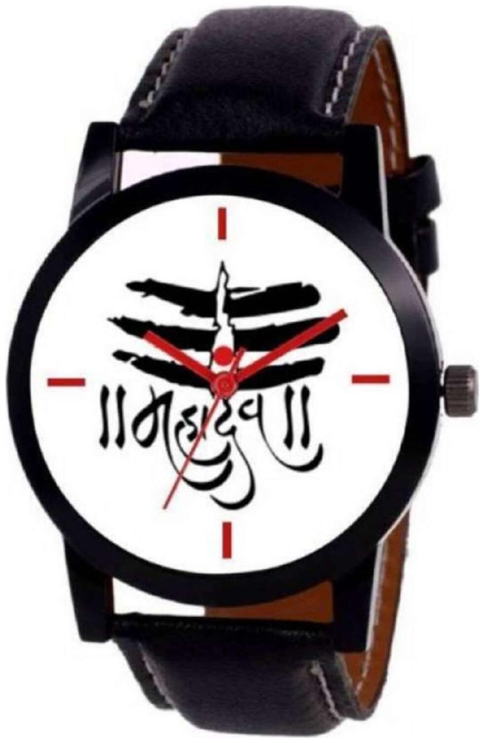 

HRV Black Dial Black Leather Mahadev Latest Watch - For Men