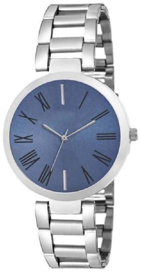 HRV Blue Shineble Dial Stainless ~ Still ~ Strap Rich~Look Women Watch - For