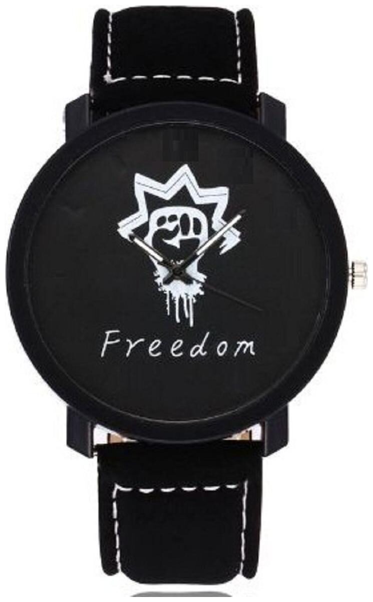 

HRV Collection Black Strap Freedom Print Black Dial Boy And men watch