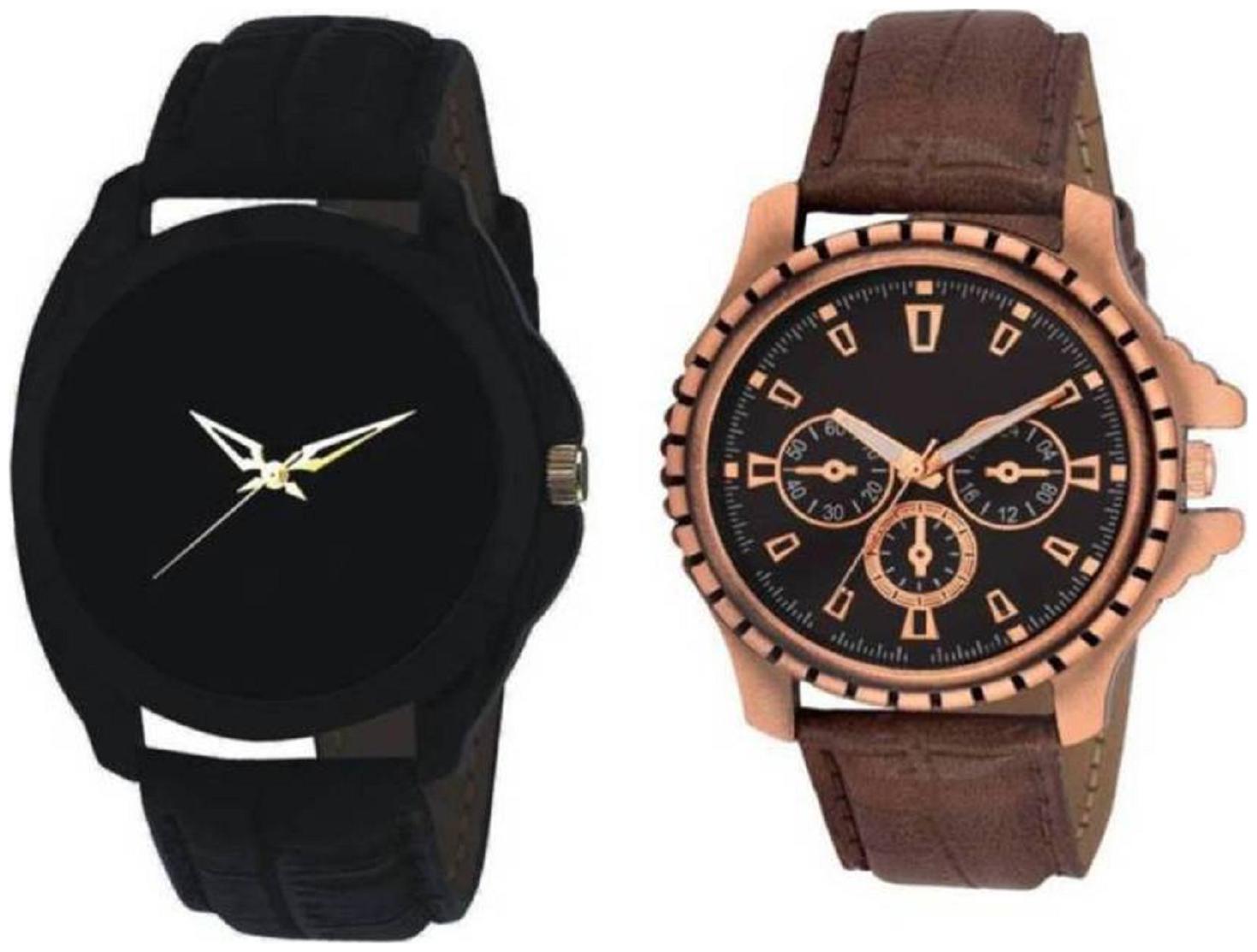 

HRV FASHION Black with Multi-Dial Designed MH 425 Watch Watch Pack of 2- For Men