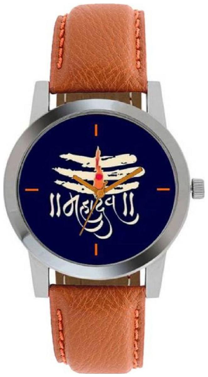

I Divas Mahadev Blue Dile Analog Watch For Men Boys Watch