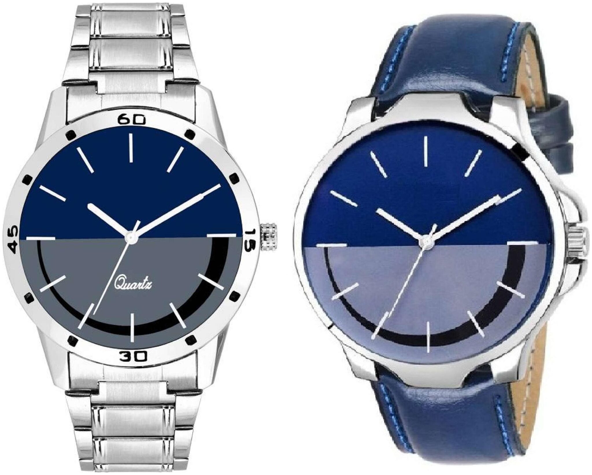 

I DIvas Men Combo Offer By Blue Dile Ledhar Steel Strips Analog Watch For Men Boys