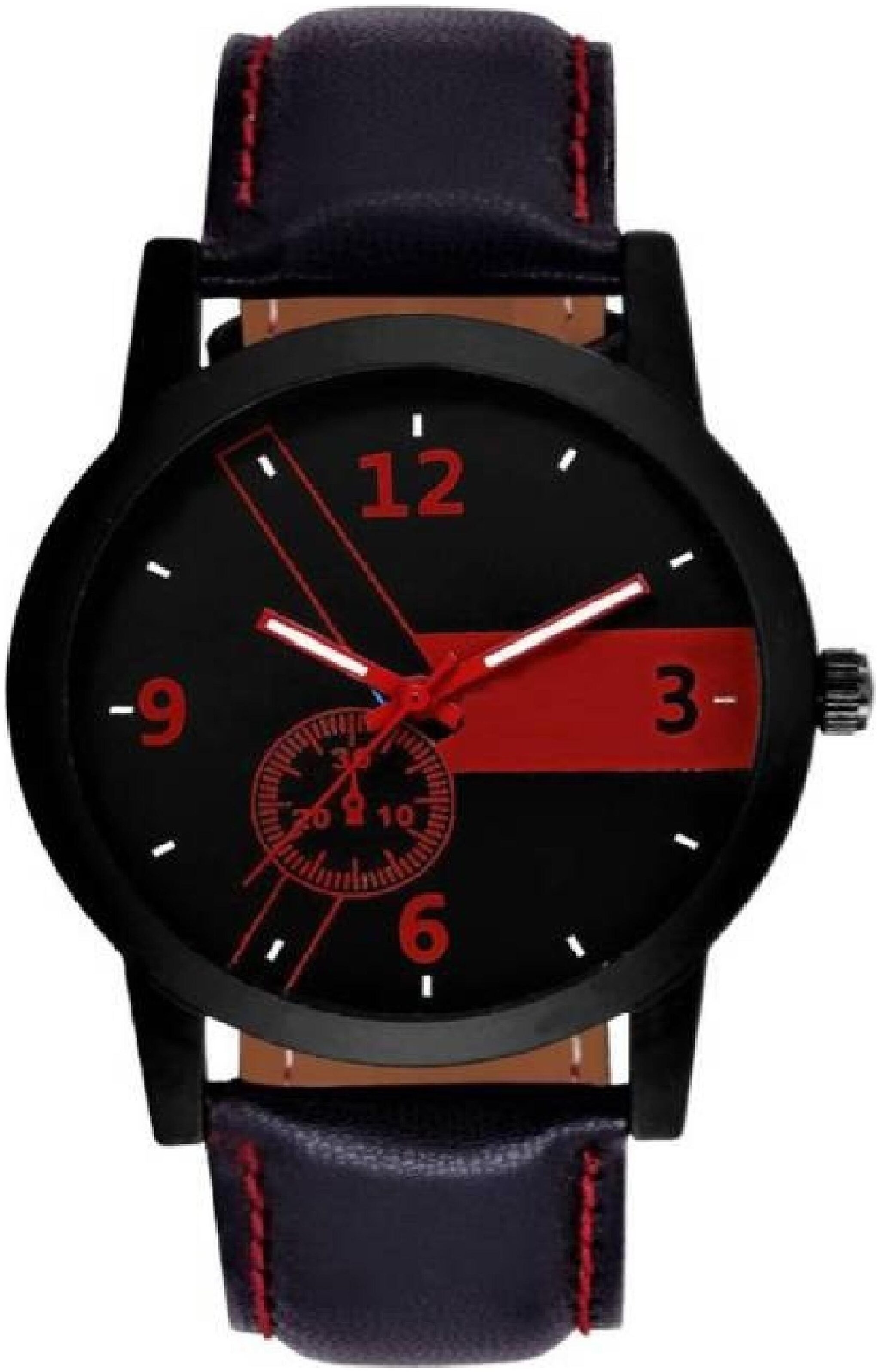 

I DIVAS NEW BLACK LETHER TRAP BLACK DIAL TC 76 WATCH FOR BOYS MEN