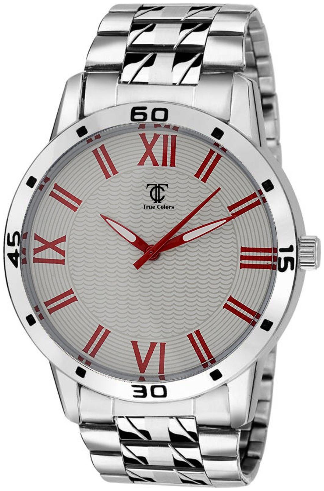 

i divas silver chain beit white dial anloge watch for boys men