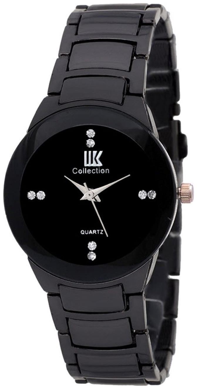 IIK COLLECTION Black Round Dial Black Chain Analog Wrist Watch For Woman Girl IIK 1034W2 by Kapil Times