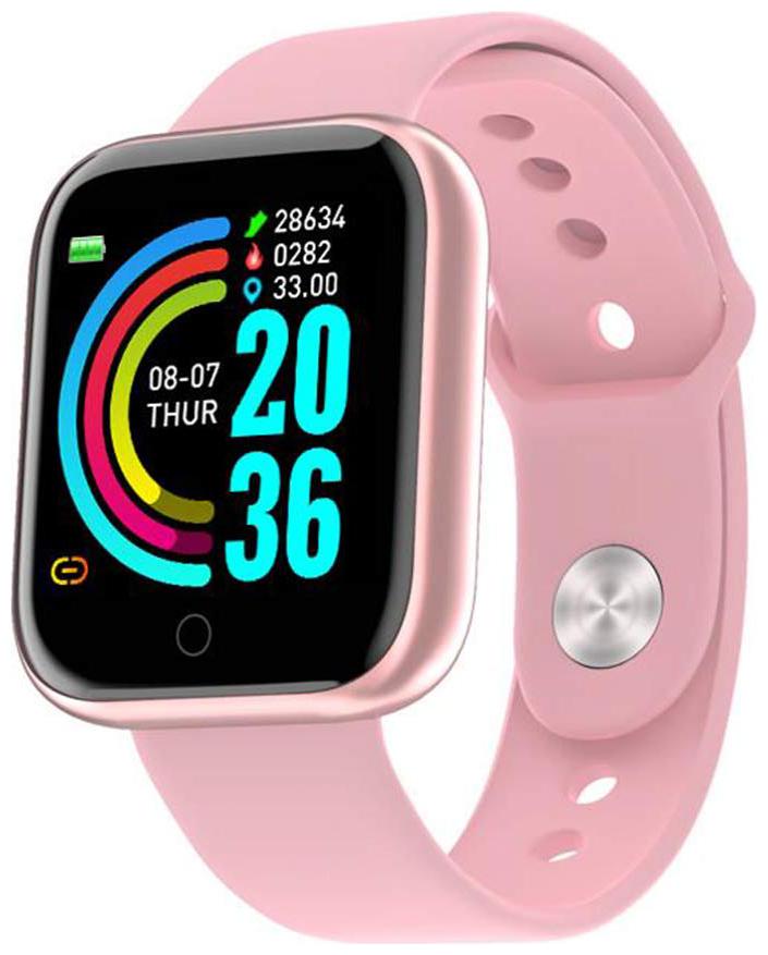 

IIK Collection Smart Watch For Men Women With Customize Watch Face Heart Rate Blood Oxygen Sleep Monitor Fitness Auto Tracker Bluetooth SMS Music Control (IIK-SW-Y68-002-Pink)