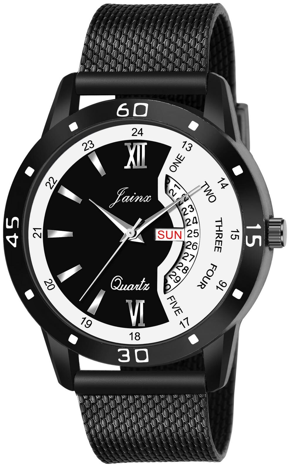 

Jainx Mesh Band Day and Date Analog Watch For Men s - JM368